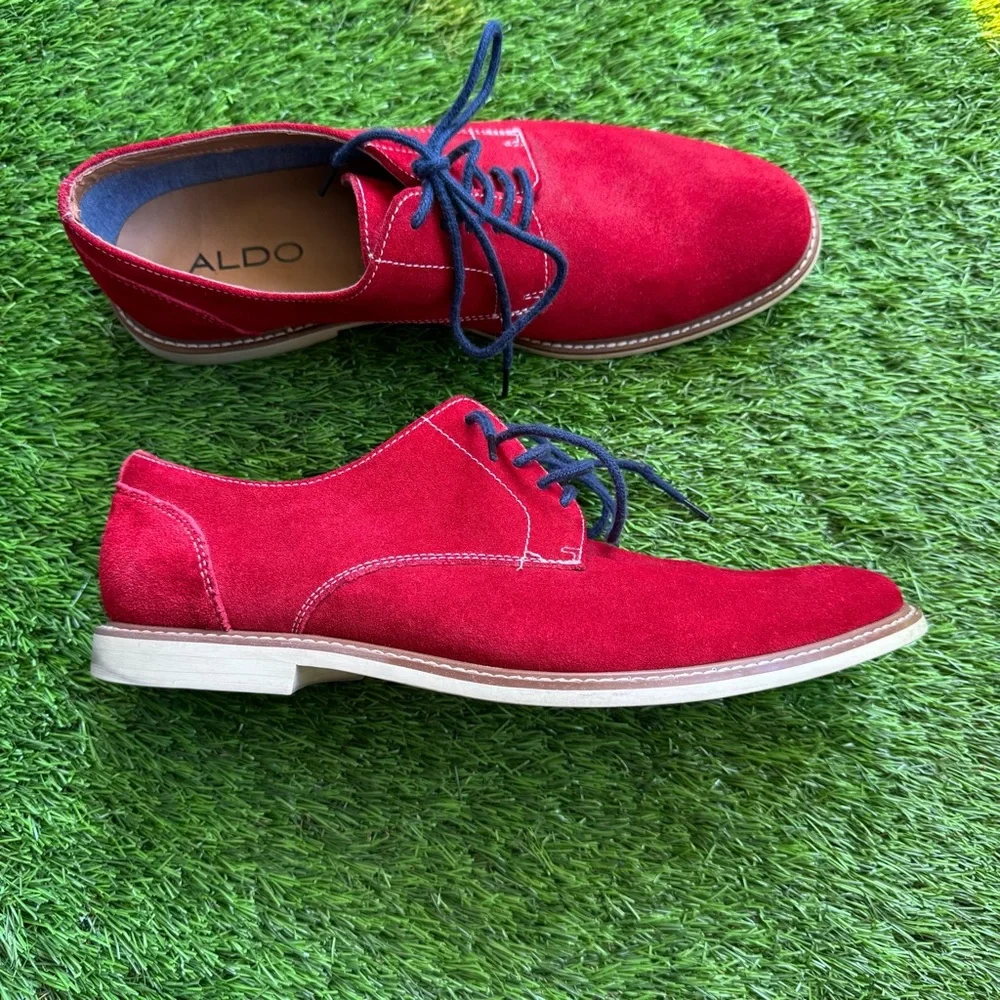ALDO Red Suede Men’s laced Oxford Shoes